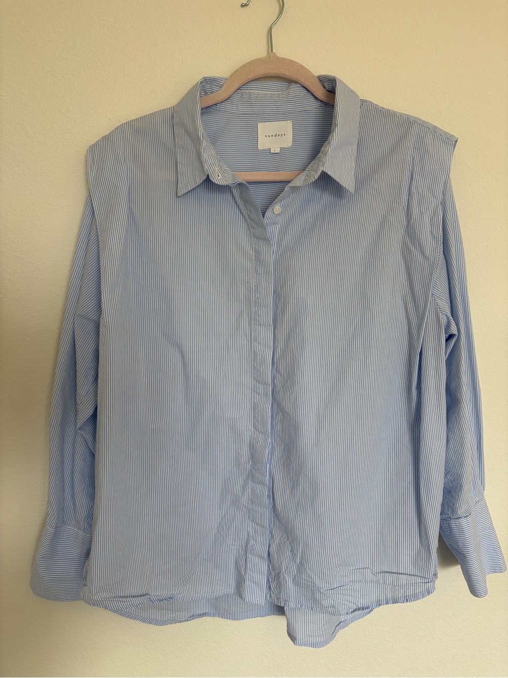 Sundays Striped Button Down Blouse